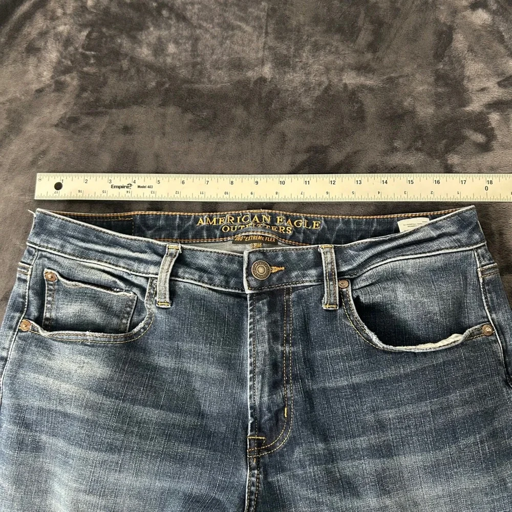 American Eagle Slim Straight Jeans Mens 34x34 Blue 360 Extreme Flex Denim